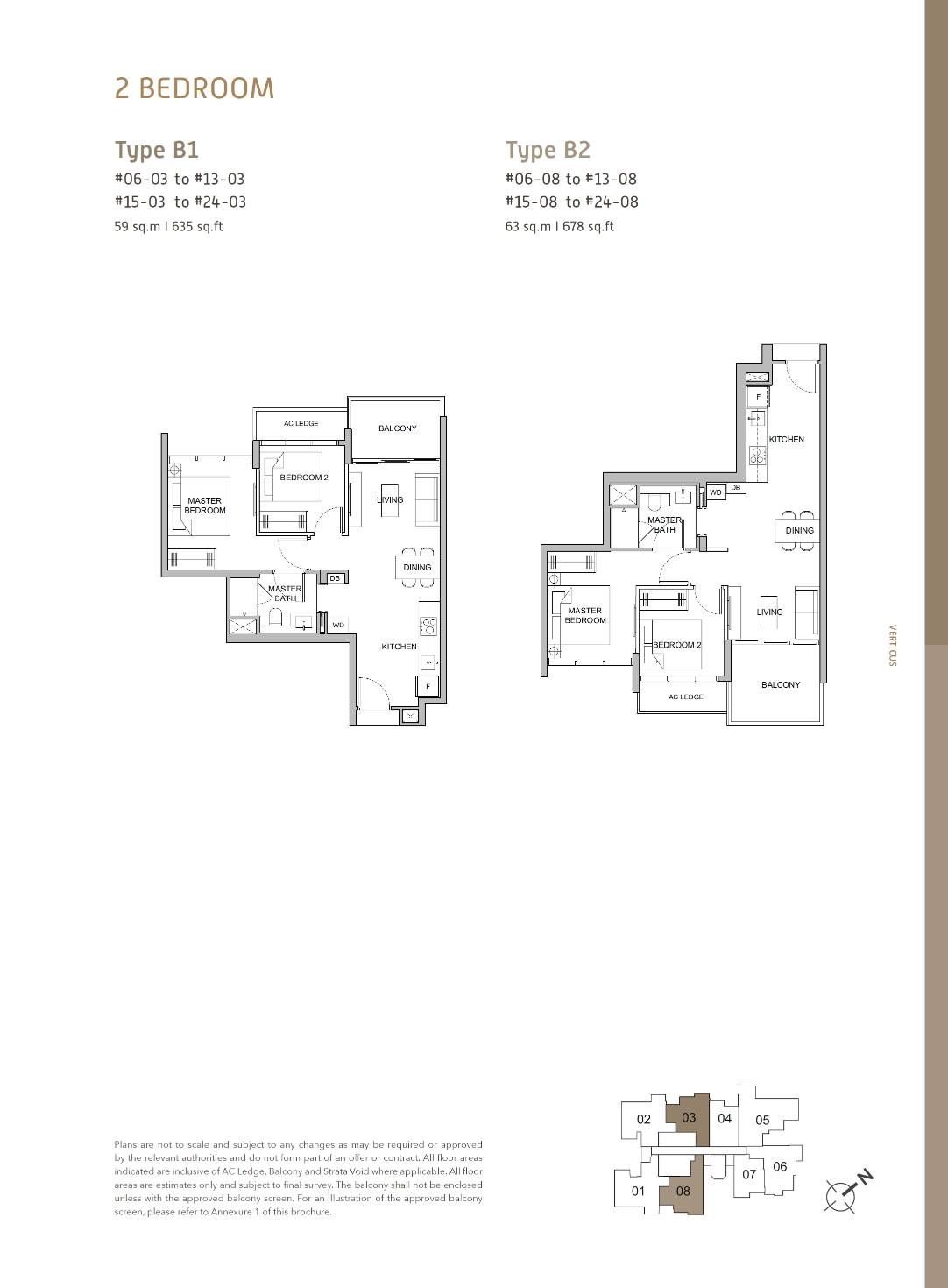 Verticus 1 Bedroom Floor Plan 2